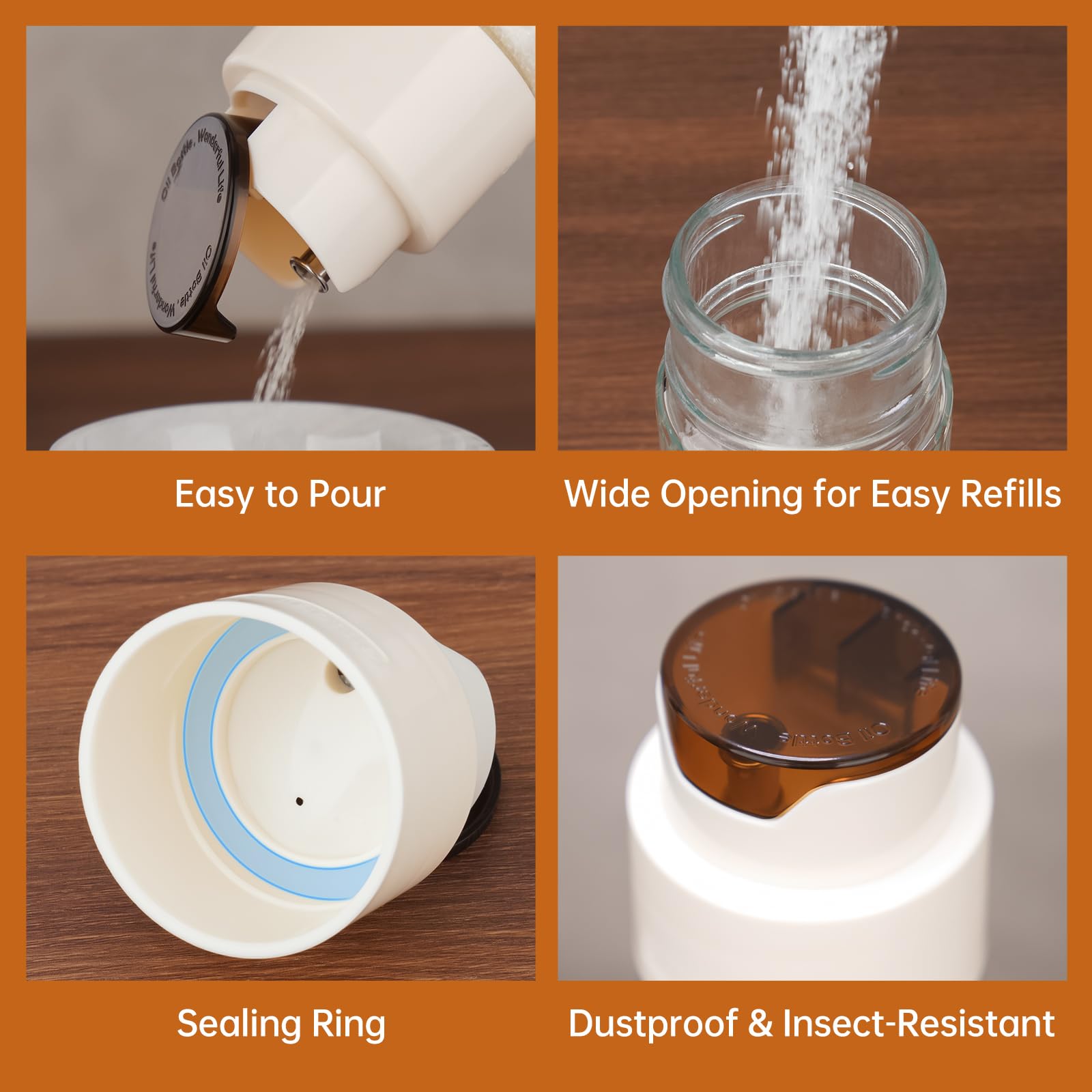 NiHome dispensador sal crema para cafe, ideal para cocina y estación de café