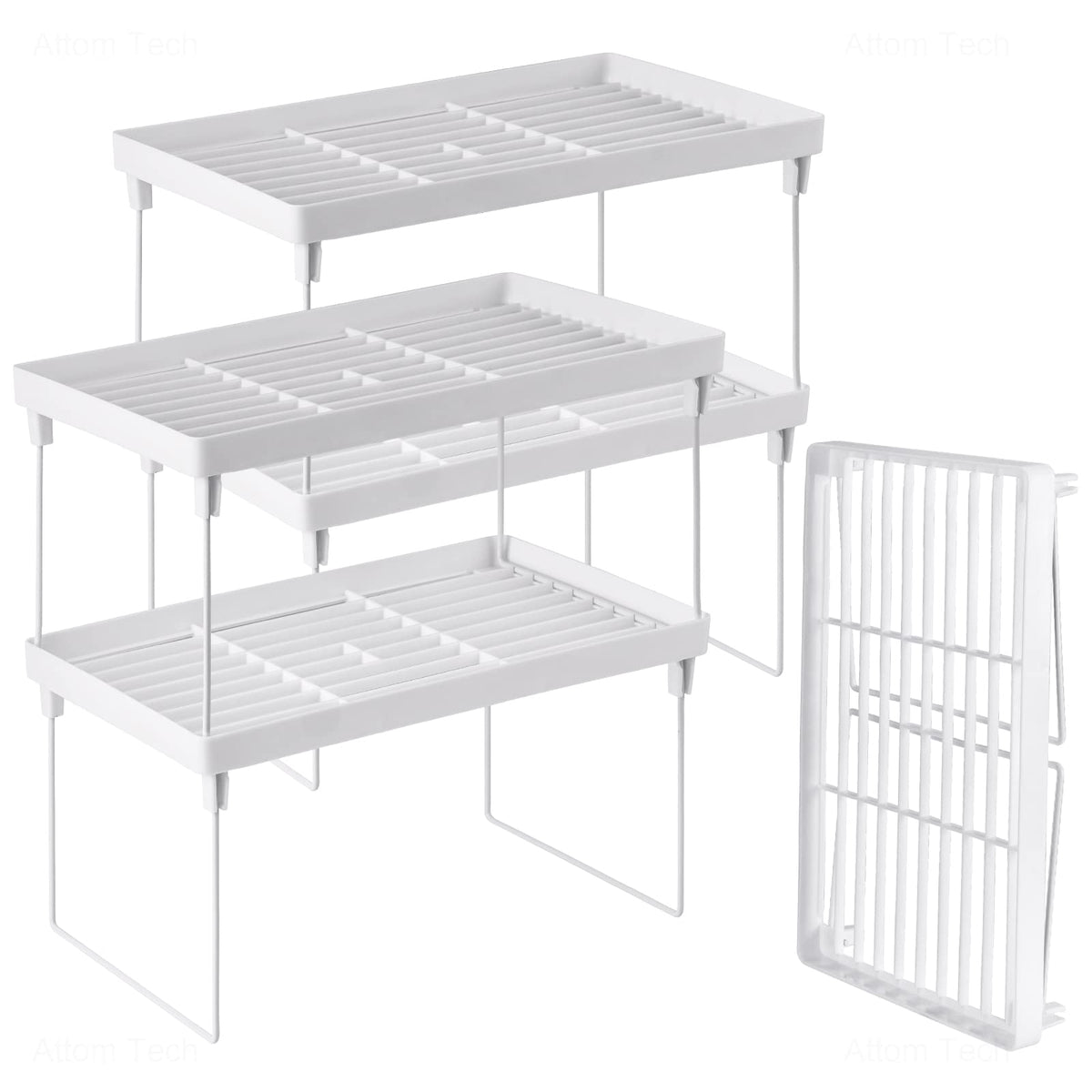 NiHome estante apilable de cocina para maximizar el espacio de despensa.