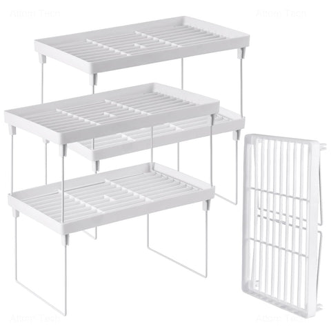 NiHome estante apilable de cocina para maximizar el espacio de despensa.