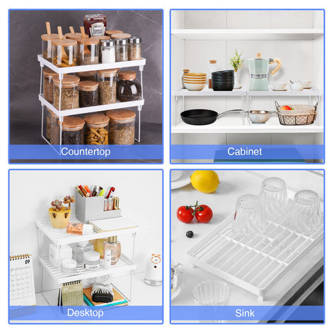 NiHome estante cocina plegable con patas, fácil de guardar entre usos.
