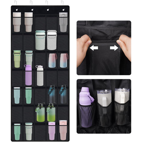 NiHome organizador de puerta con 35 bolsillos para tazas Stanley, acceso rápido.