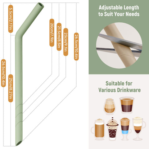 NiHome Pajitas cortables para ajustar longitud y adaptar cualquier vaso.