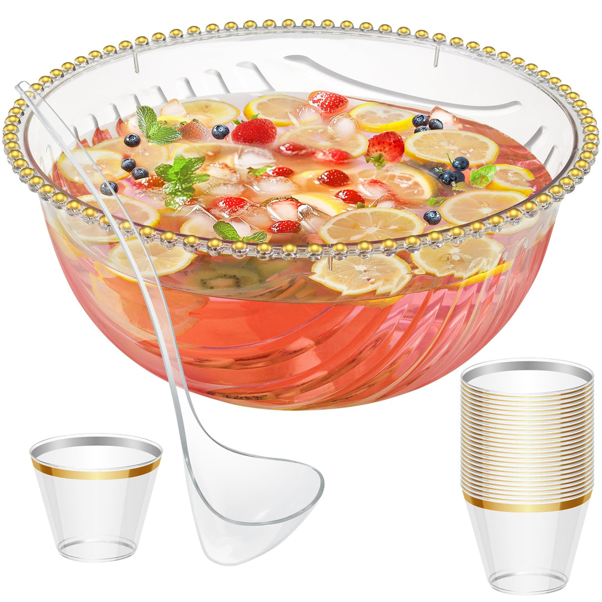 NiHome ponchera grande de 1.7 galones para servir bebidas en fiestas al aire libre.