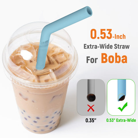 NiHome sorbetes silicona anchos para té de burbujas, sabor suave