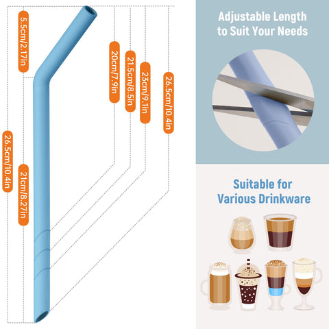 NiHome sorbetes silicona anchos, longitud ajustable para vasos