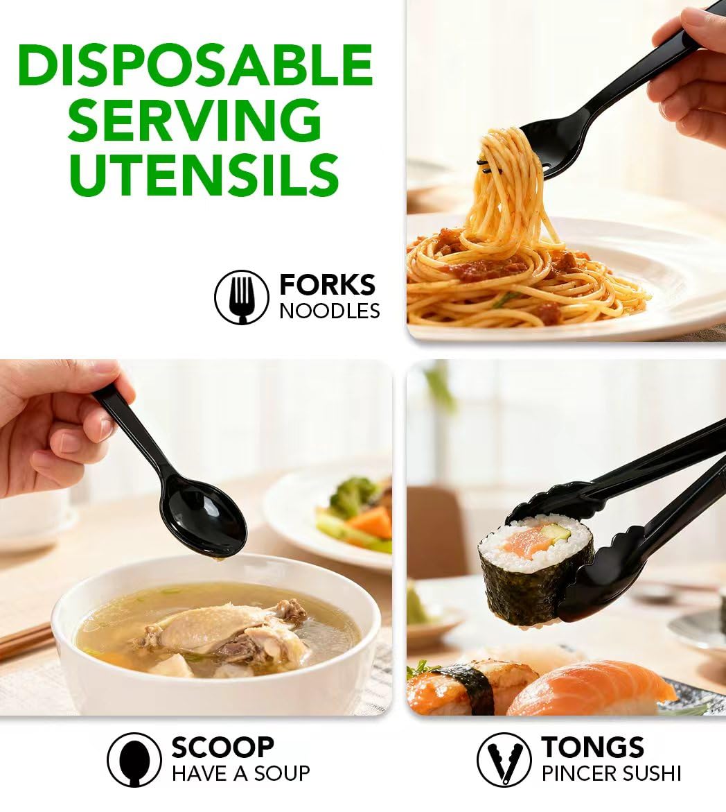 Niifawh-utensilios-para-servir-resistentes-de-plastico permiten mayor durabilidad.