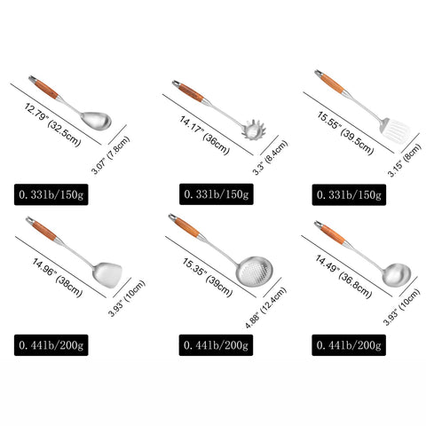 NIITAWH cuchara grande de cocina con mango de madera para remover porciones