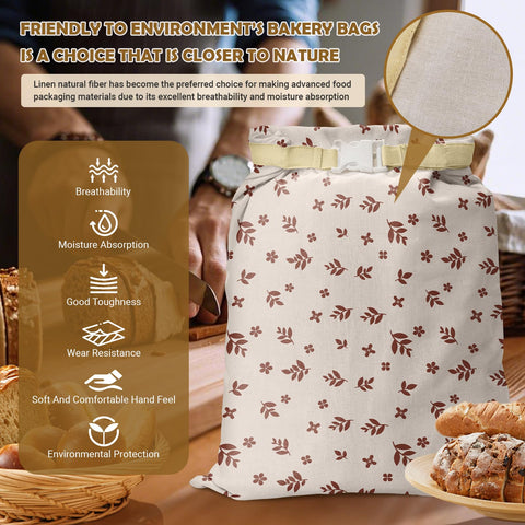 NIKKOUR bolsa de pan con cera de abejas para almacenamiento seguro