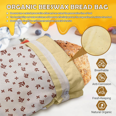 NIKKOUR bolsa de pan de lino reutilizable para transporte diario