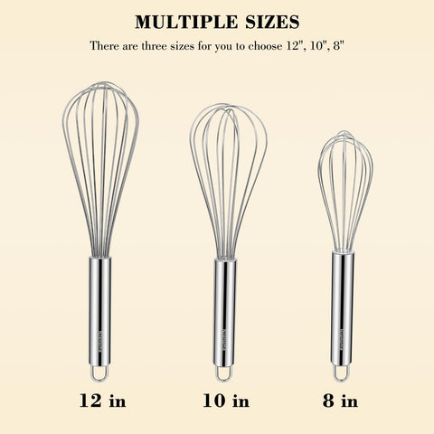 NileHome batidor inoxidable 10 pulgadas para mezclar ingredientes con fluidez