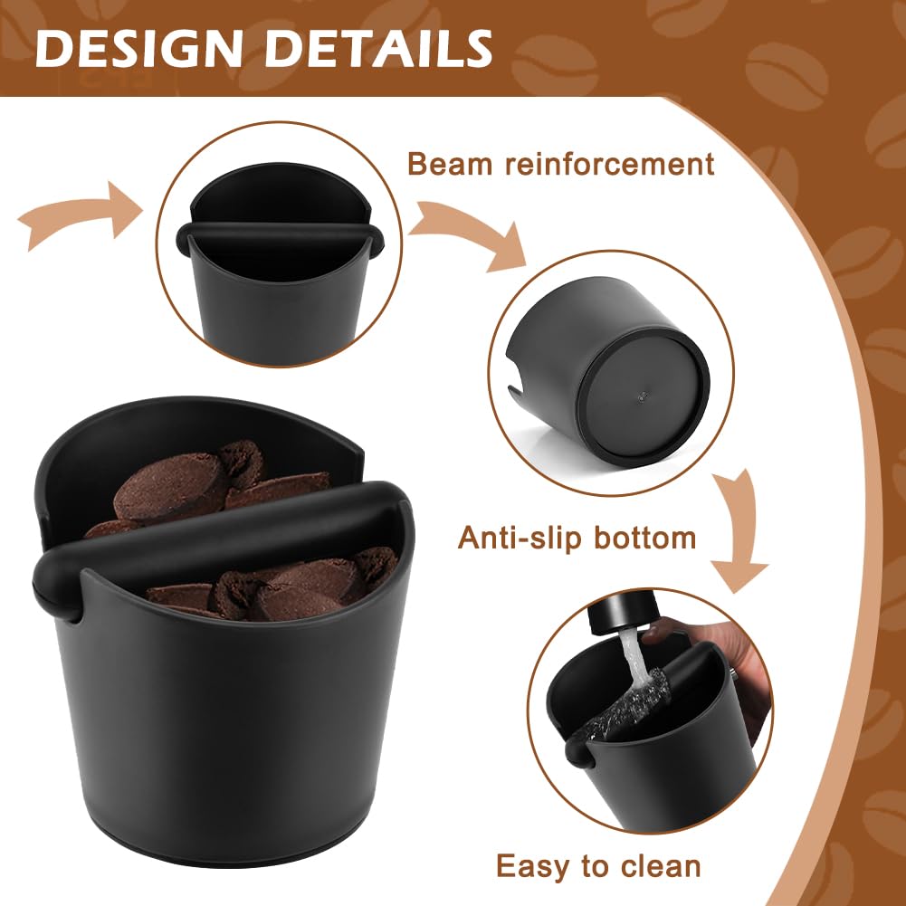 NINEFOX knock box espresso, barra de percusión desmontable para uso cómodo y silencioso