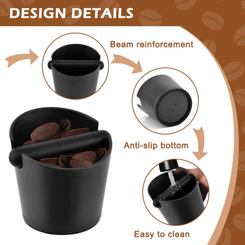 NINEFOX knock box espresso, barra de percusión desmontable para uso cómodo y silencioso