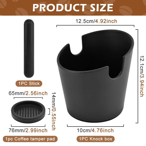NINEFOX knock box espresso, base antideslizante que evita movimientos en la encimera