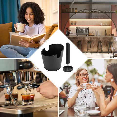 NINEFOX knock box espresso, apto para casa y negocio, recoge posos sin ensuciar
