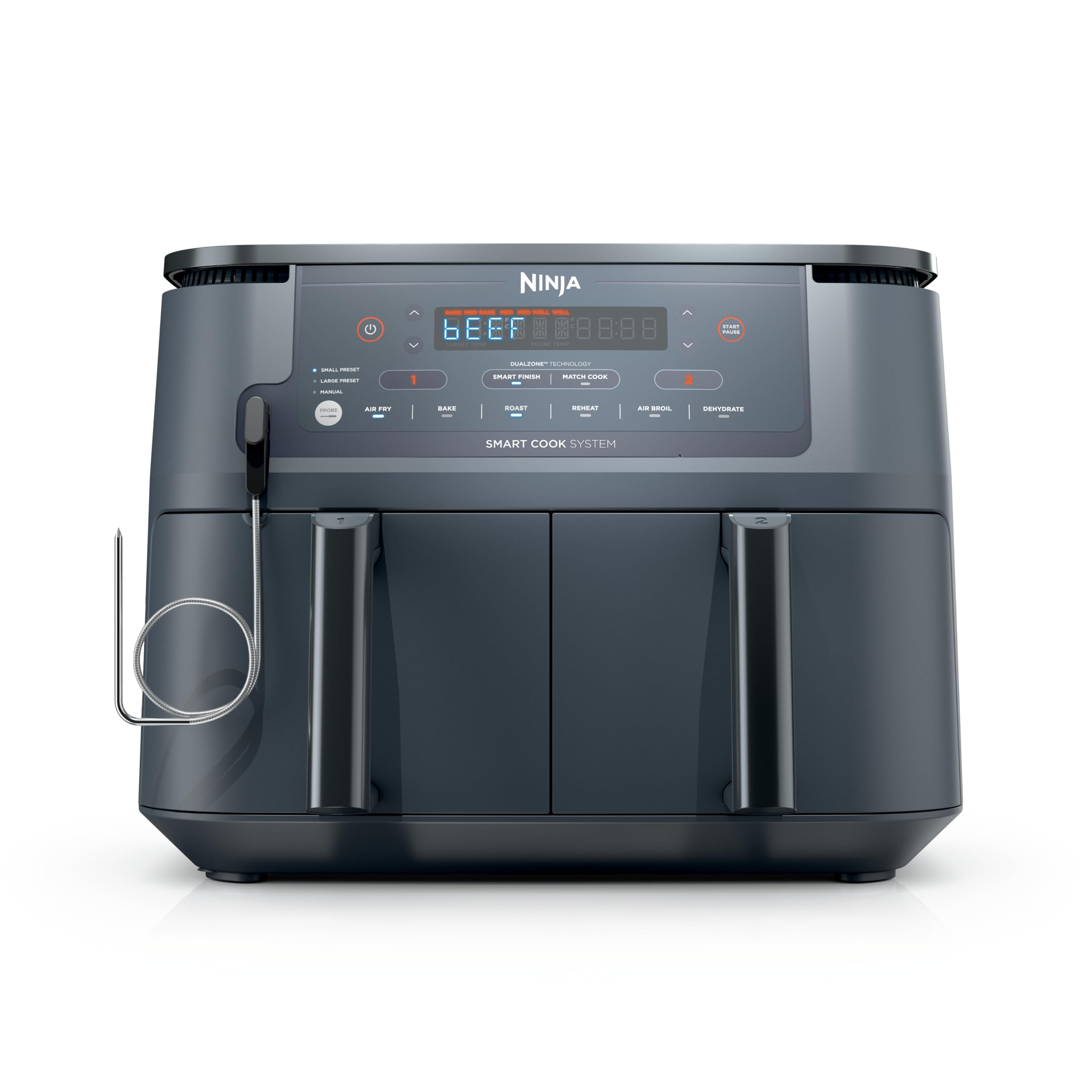 Ninja Air Fryer con dos cestas XL para cocinar dos comidas a la vez con precisión.