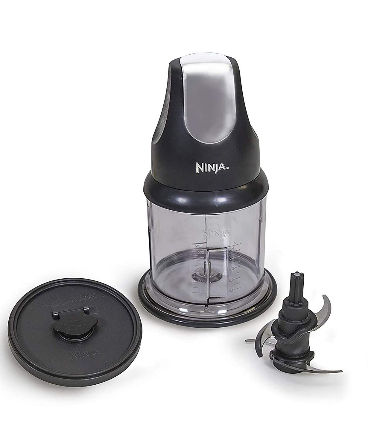 Ninja cortadora de alimentos, cuchillas afiladas, ideal para picar hierbas y verduras.