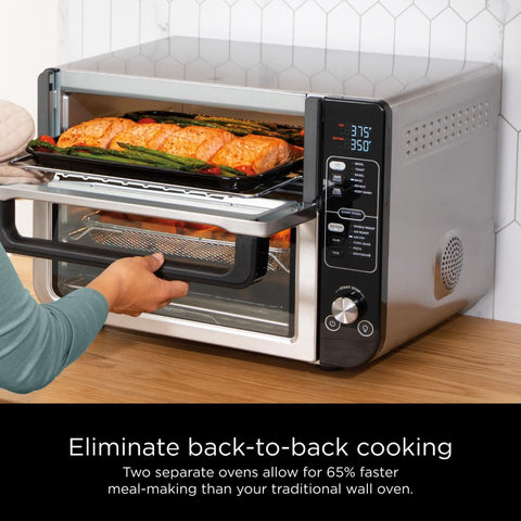 Ninja DCT401 capacidad familiar para pizza y alas.