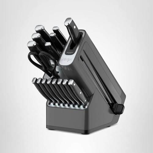 Bloque de cuchillos Ninja Foodi NeverDull con afilador incorporado, almacenamiento y afilado continuo
