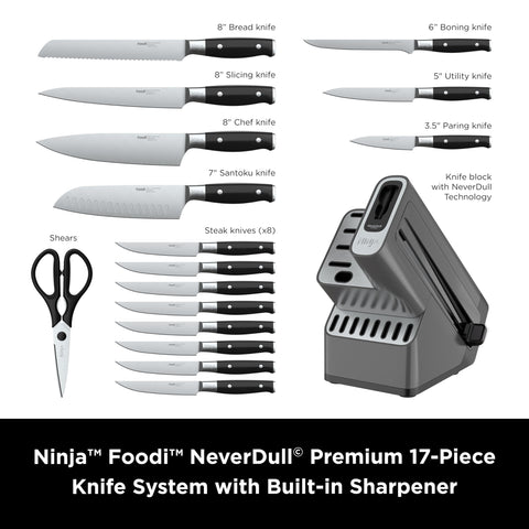 Cuchillo chef Ninja Foodi NeverDull 8 pulgadas, filo estable para cortes precisos
