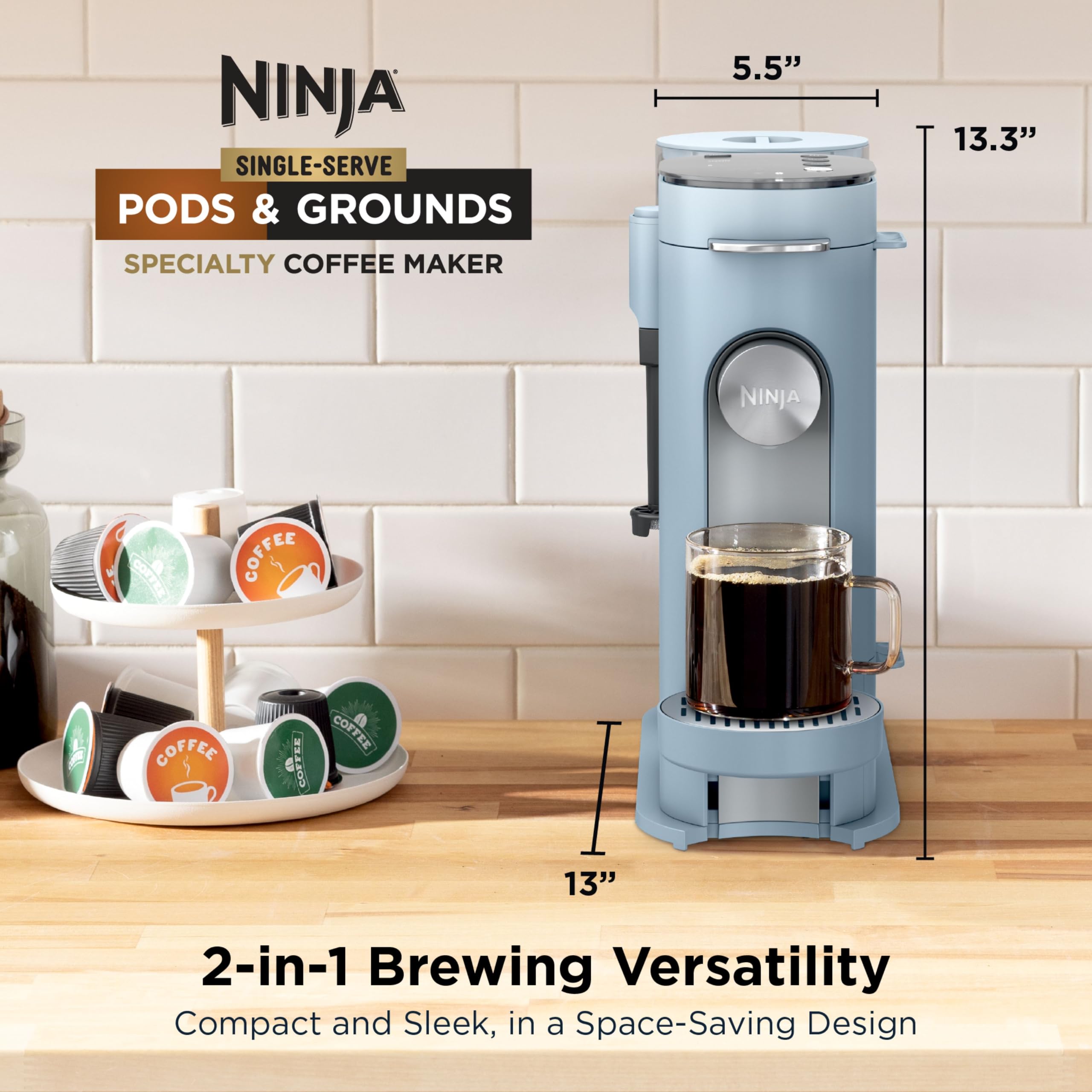 Ninja PB055ABL depósito extraíble 68 oz para rellenar menos y mayor comodidad
