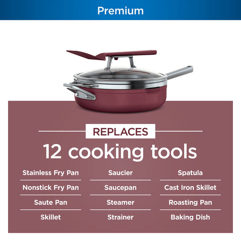 Ninja PossiblePan apta para estufa y horno, calor uniforme para cocinar de forma versátil.