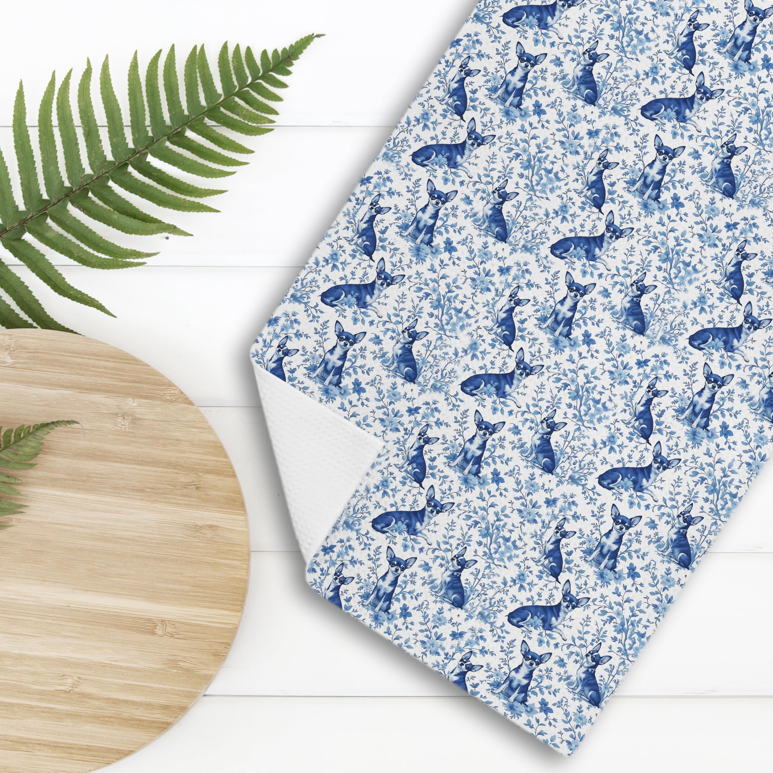 Toallas Nipil 16x24 pulgadas, diseño Chihuahua floral, útil en cocinas y baños.