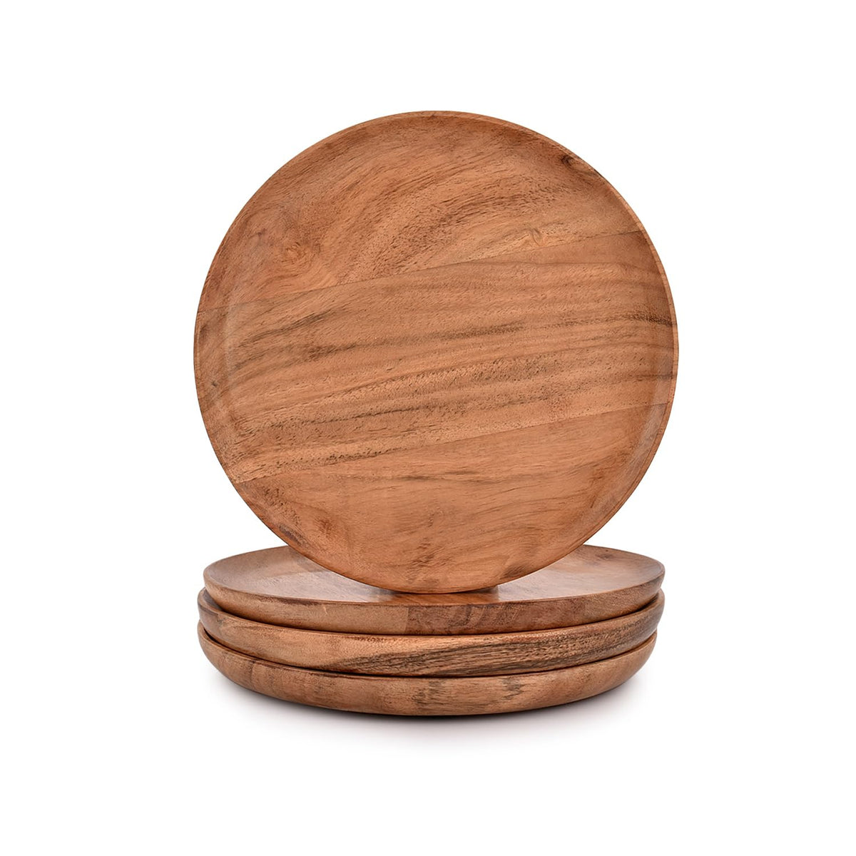NIRMAN platos de acacia naturales de 8 pulgadas, ideales para aperitivos