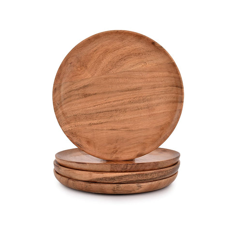 NIRMAN platos de acacia naturales de 8 pulgadas, ideales para aperitivos