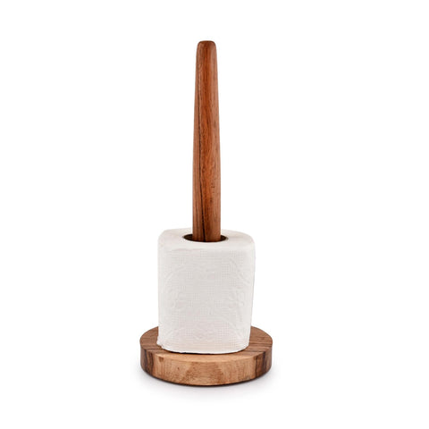 NIRMAN porta-papel acacia, ideal para baño o cocina, fácil acceso.