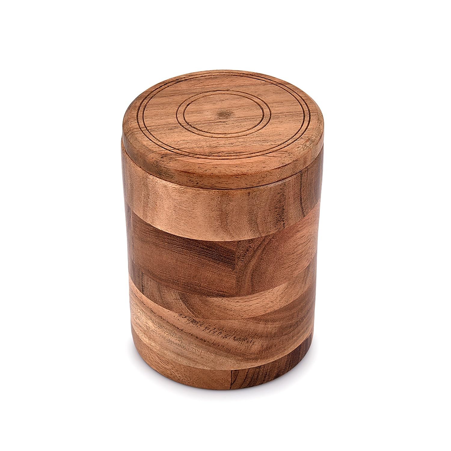 Tarro NIRMAN de acacia con tapa para café, conserva aroma y sabor.