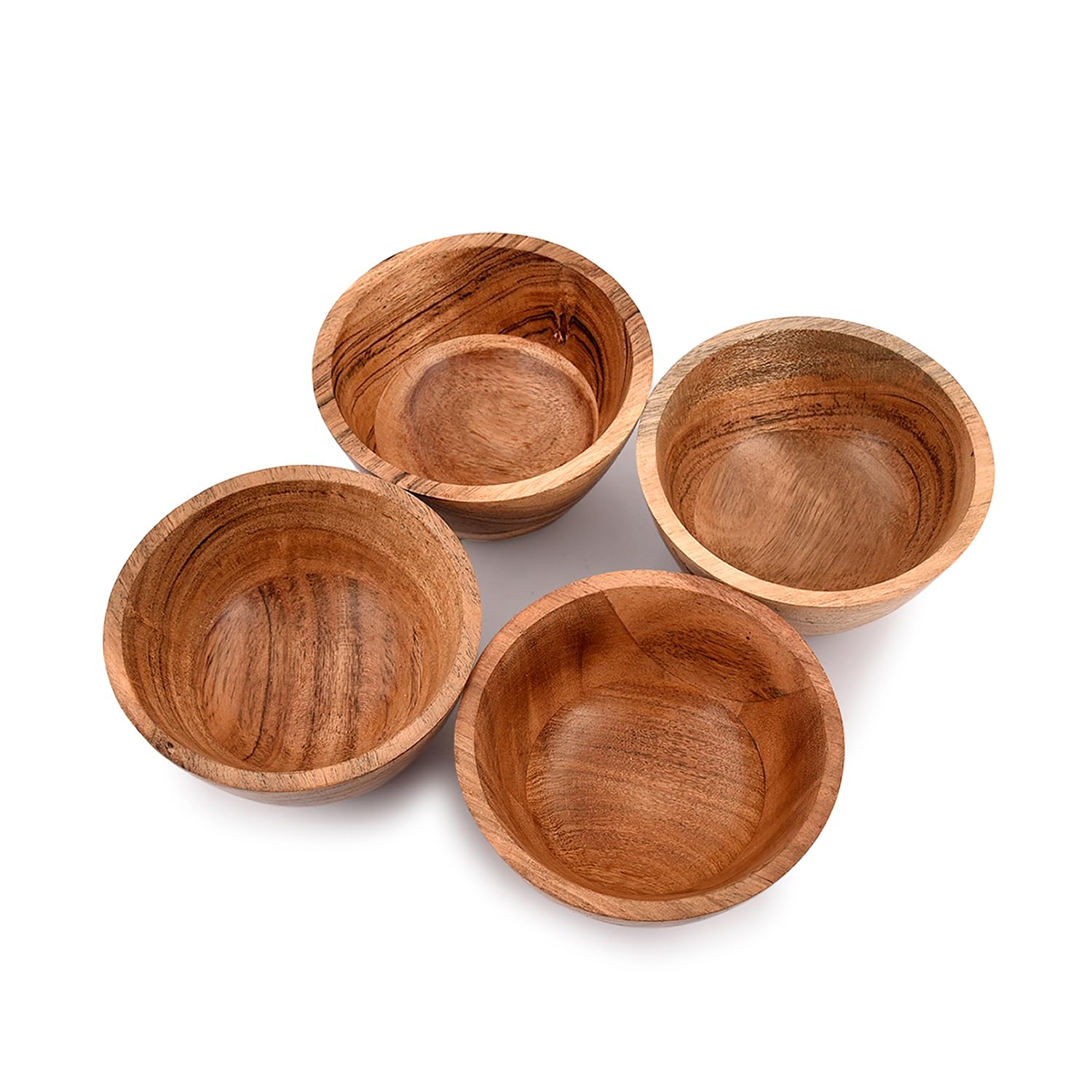NIRMAN tazones madera acacia, detalle natural que añade elegancia a la mesa.