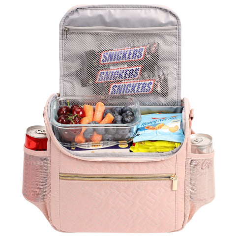 NISHEL bolsa rosa con capacidad de 9 litros para 1–2 comidas.