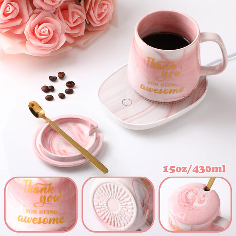 Nitial placa calentadora para taza en escritorio, mantiene bebidas a temperatura agradable.