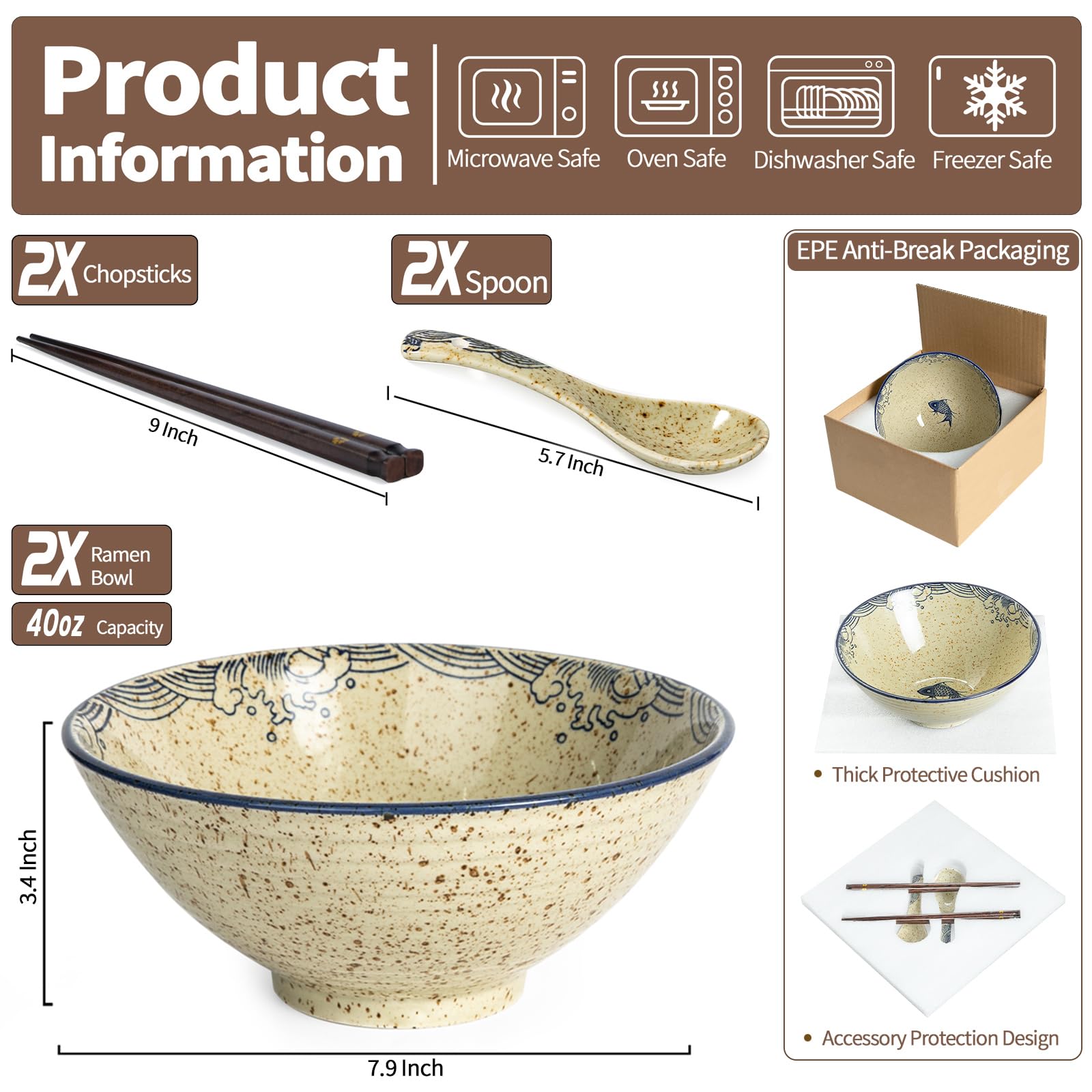 Niturceal cuchara para ramen incluida, práctica para saborear el caldo