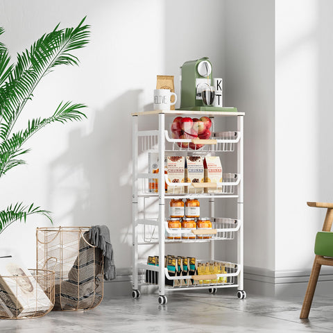 NiuYichee cesta-frutas-5-capas-uso-despensa: perfecto para organizar alimentos y accesorios.