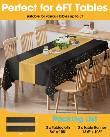 Decoración negro y dorado de Niuara para fiestas modernas.