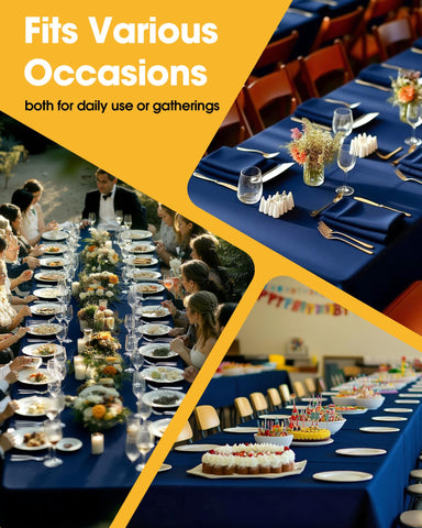 Conjunto de 6 manteles Niuara azul marino para eventos