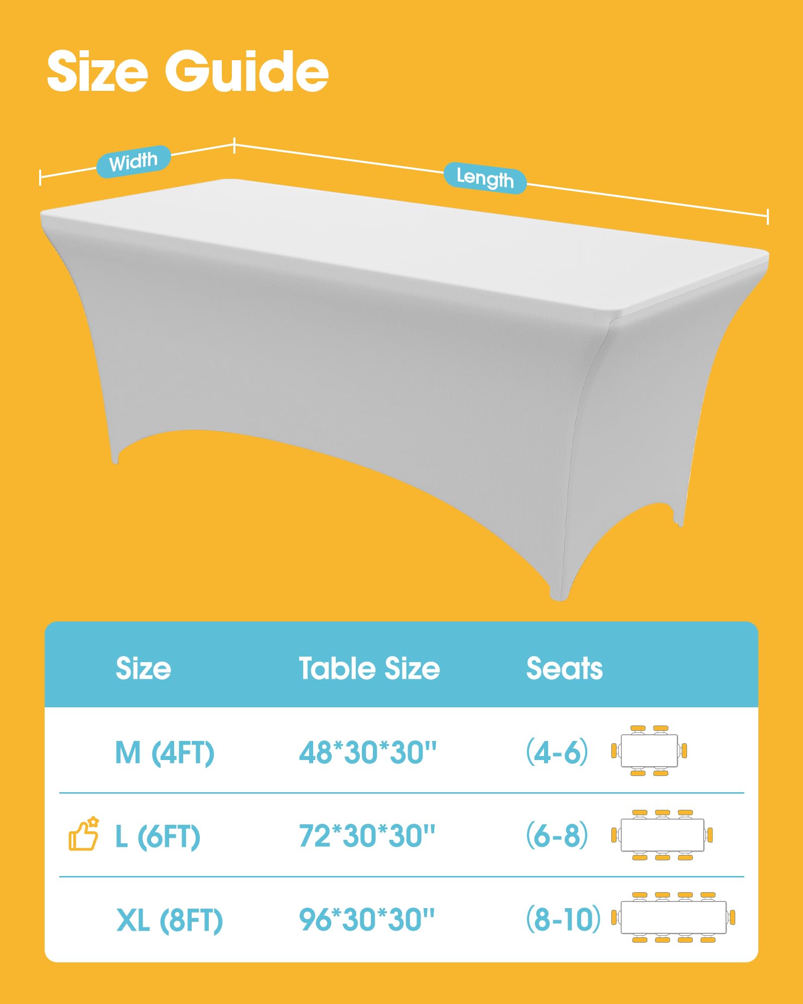 Niuara mantel-elastico-rectangular-72x30-blanco, detalle de costuras dobles y durabilidad.