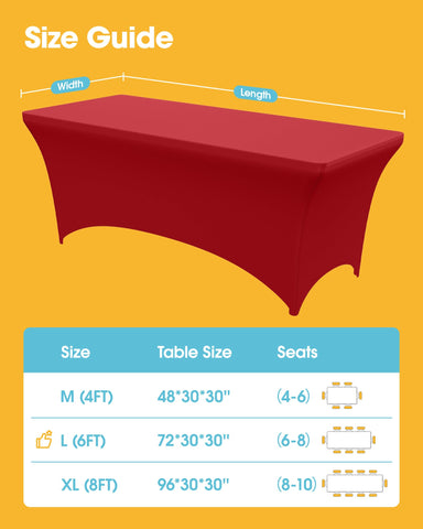 Niuara mantel elástico rojo para banquetes y eventos exteriores, protege superficies.