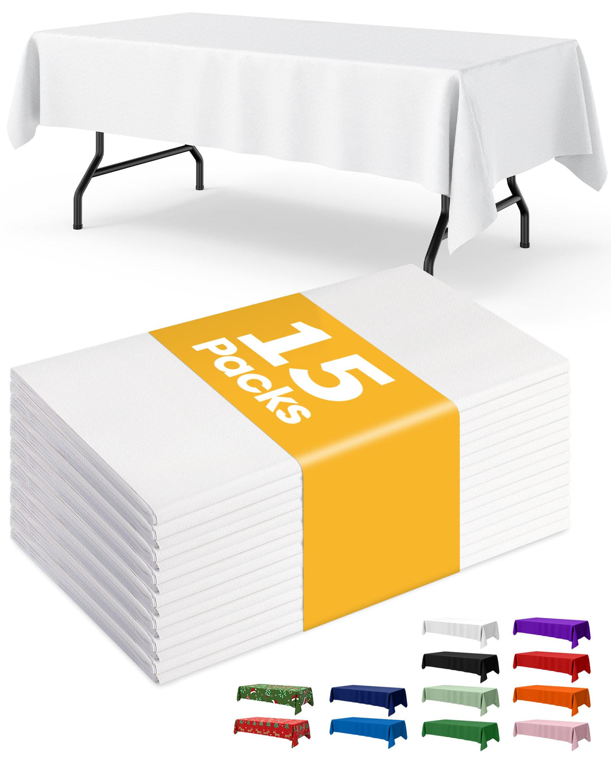 Mantel plástico blanco de Niuara sobre mesa rectangular para protección rápida de la superficie.