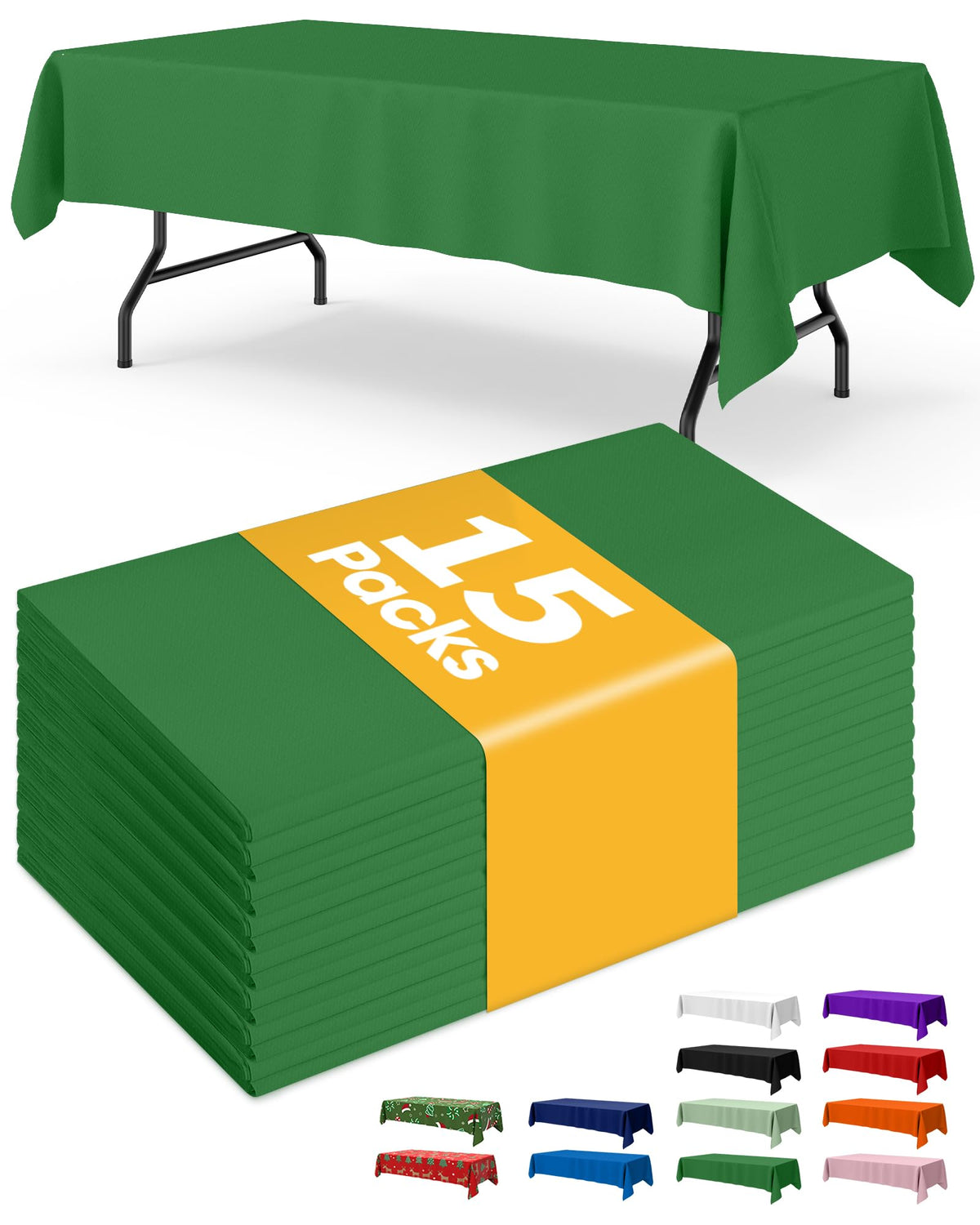 Niuara mantel plástico rectangular verde cubre la mesa para evento