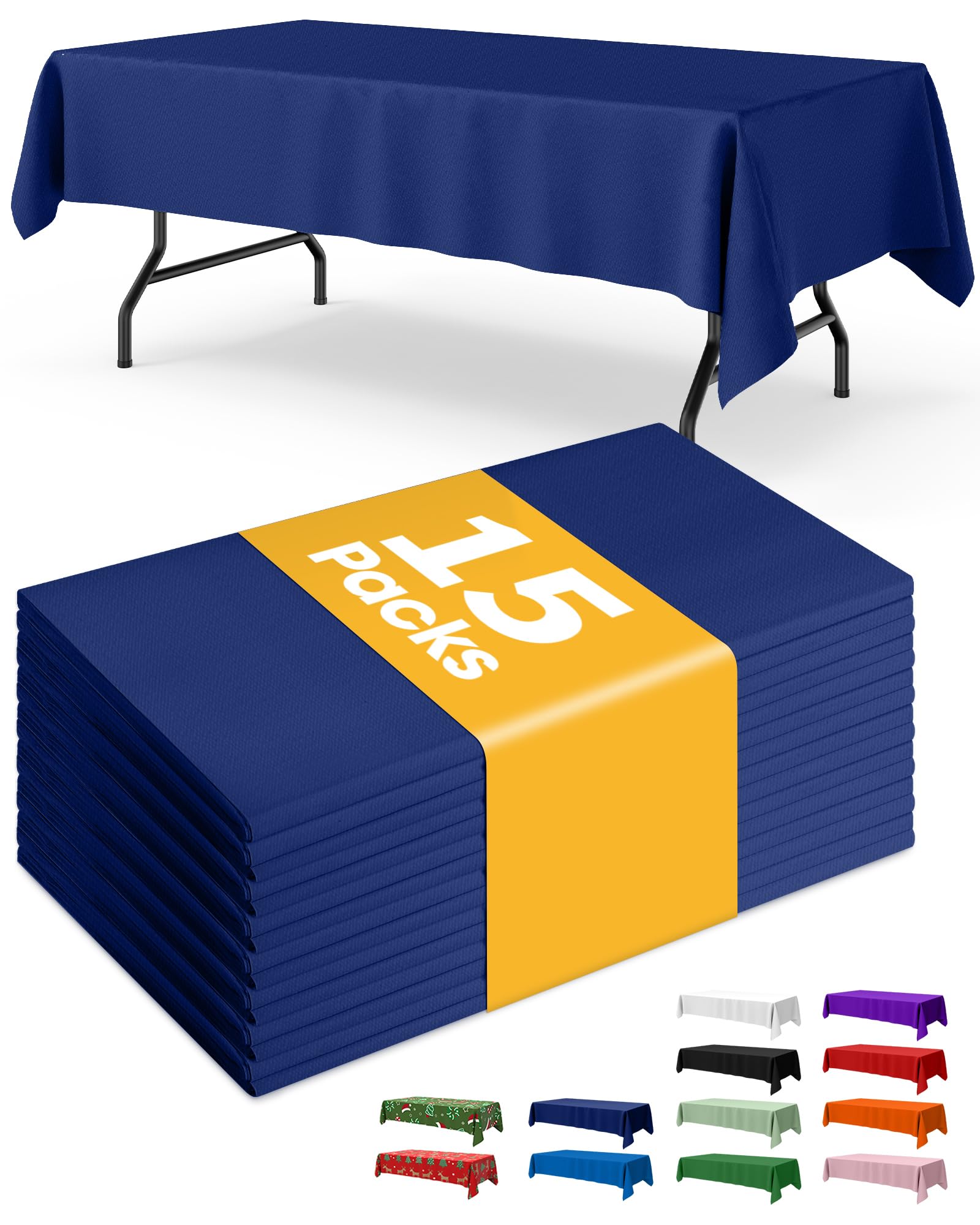 Mantel plástico rectangular Niuara azul marino protege la mesa y facilita la limpieza.