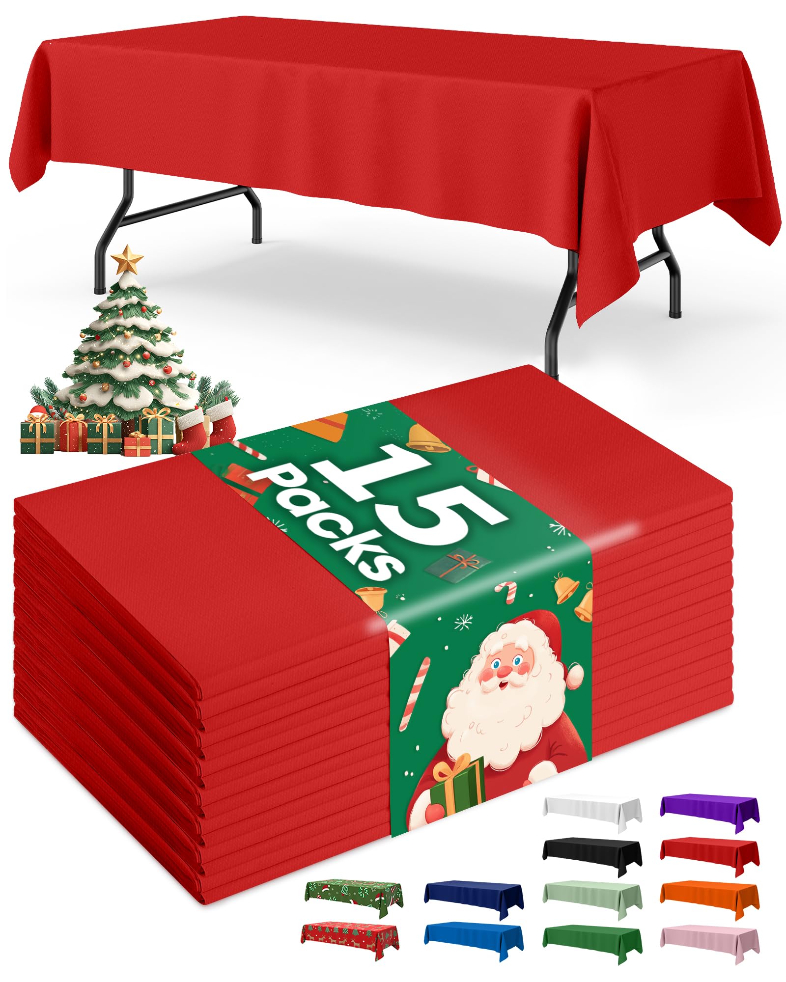 Mantel plástico desechable Niuara para mesa rectangular 54x108 pulgadas, ideal para fiestas.