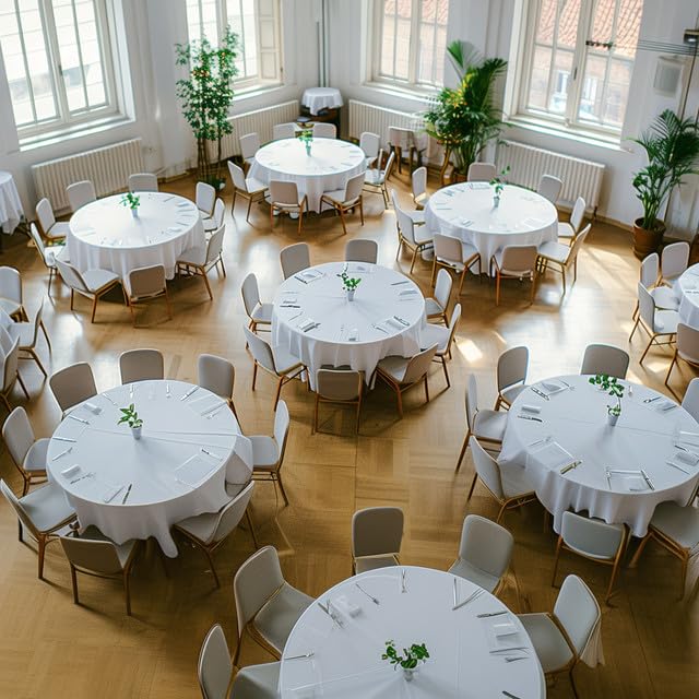 Mantel plástico redondo desechable para eventos, práctico y fácil de desechar