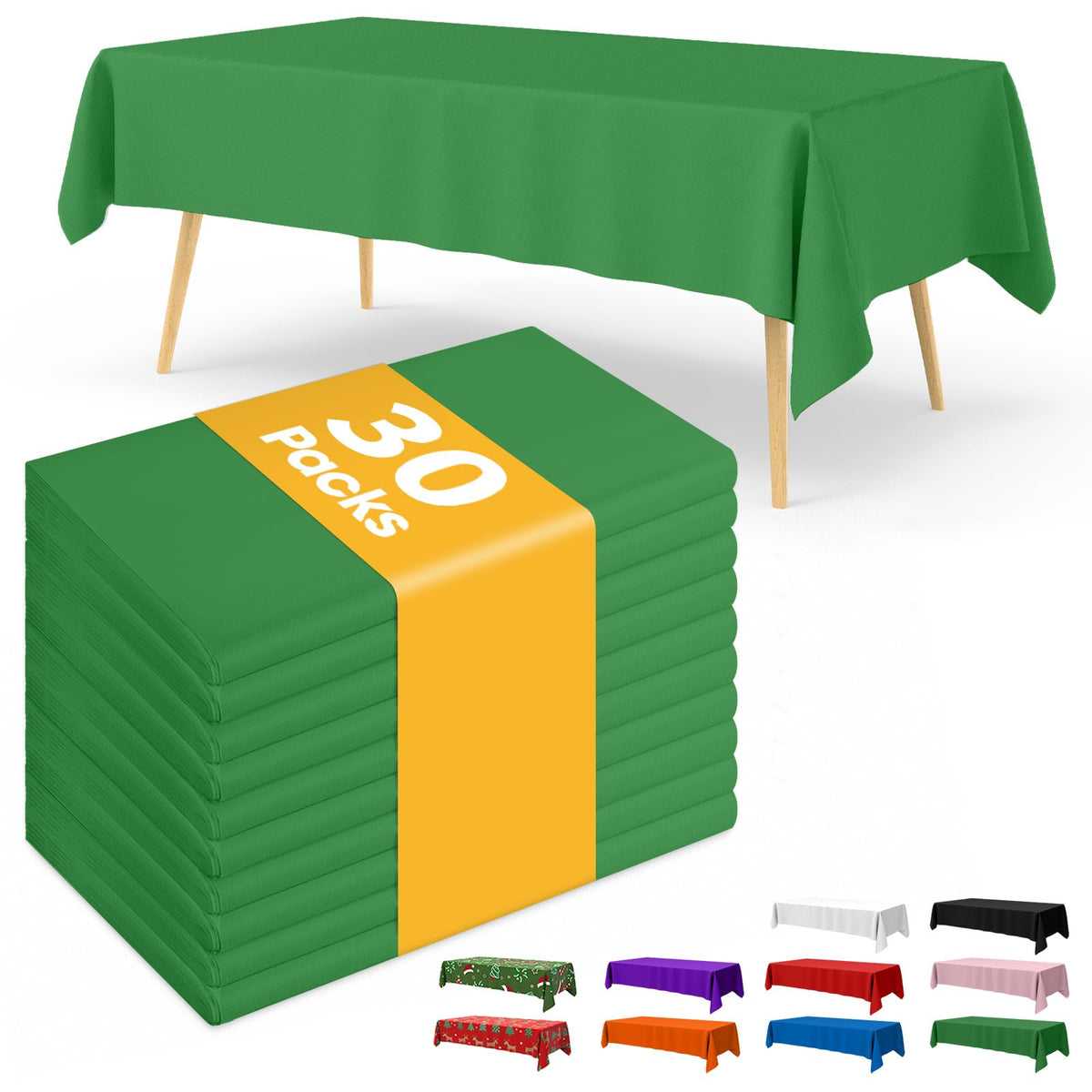 Mantel plástico verde de Niuara para mesa rectangular, protege contra derrames y facilita la limpieza tras eventos.