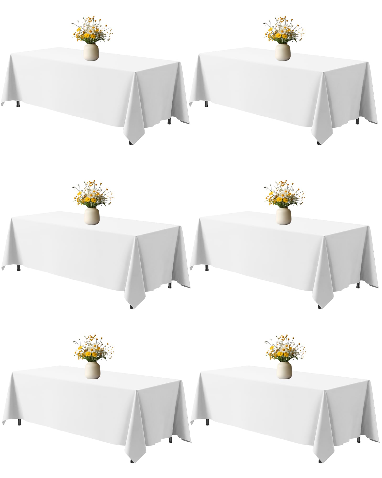 Mantel rectangular blanco Niuara, 70x120, drapeado elegante y fácil de limpiar.