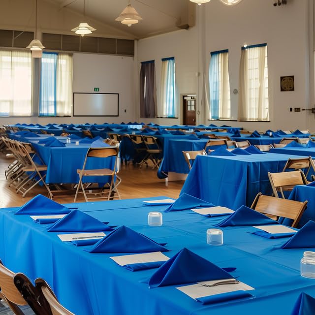 Mantel rectangular NIUARA azul desechable para comidas y celebraciones, facilita la limpieza