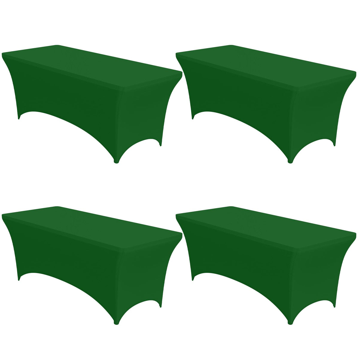 Mantel NIUARA verde elástico para mesa rectangular de 6 ft, protección y aspecto profesional.