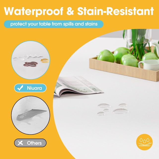 Mantel resistente a derrames protege la mesa durante comidas