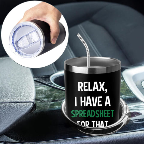 NIUHILEA Taza con diseño divertido de hojas de cálculo para oficina.